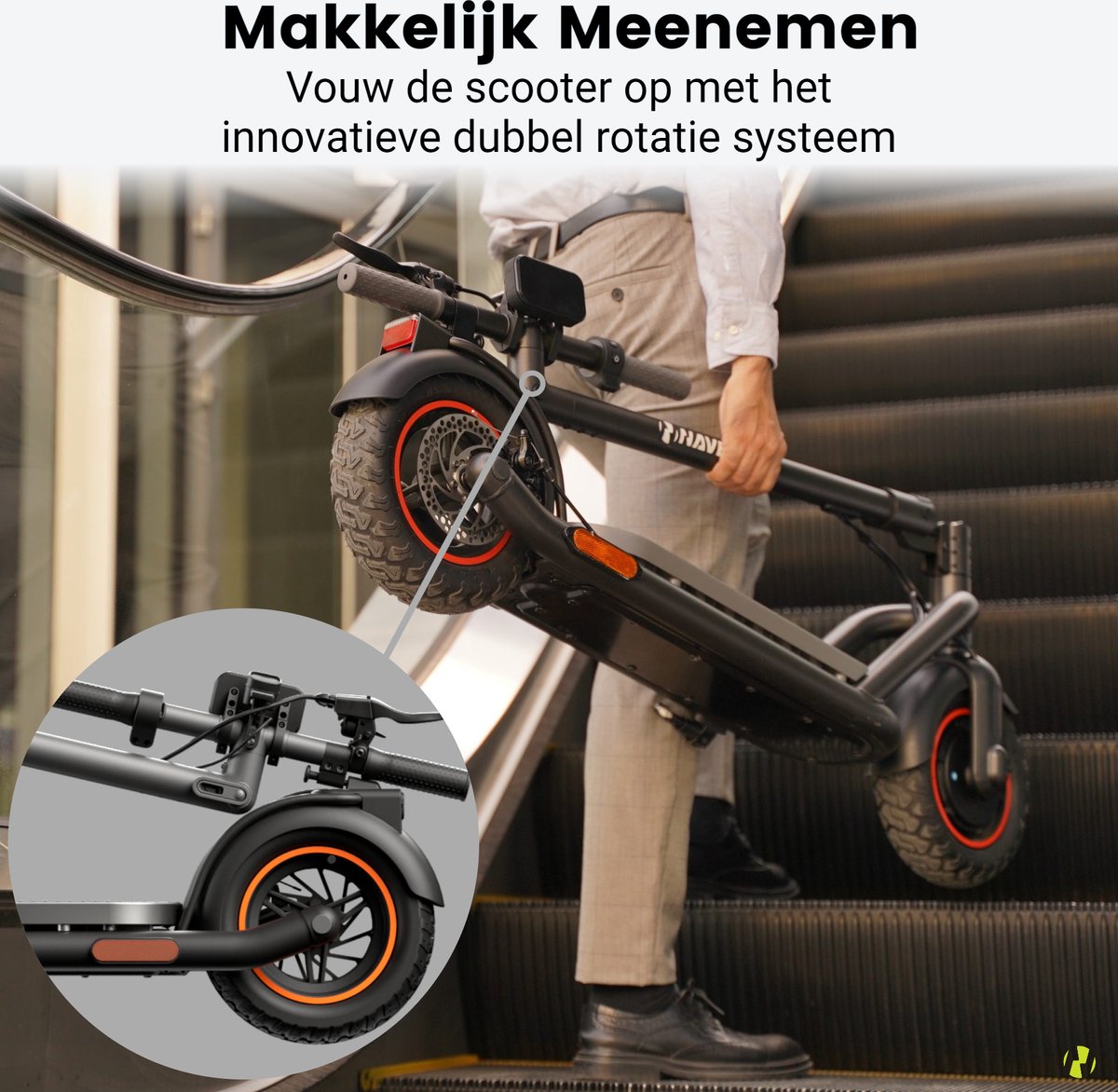 NAVEE N65 Elektrische Step voor Volwassenen - Elektrische Scooter met 10'' Luchtbanden - Motorvermogen E Step van 500W tot 1000W - Bereik tot 65km aan Snelheid van 25km/u