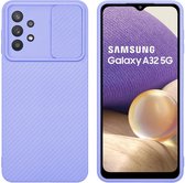 Cadorabo Hoesje geschikt voor Samsung Galaxy A32 5G in Bonbon Paars - Beschermhoes van flexibel TPU-silicone Case Cover en met camerabescherming