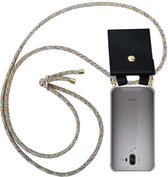 Cadorabo Mobiele telefoon ketting voor Huawei MATE 9 in REGENBOOG - Silicone beschermhoes met gouden ringen, koordriem en afneembare etui