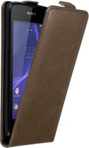 Cadorabo Hoesje geschikt voor Sony Xperia E3 in KOFFIE BRUIN - Beschermhoes in flip design Case Cover met magnetische sluiting