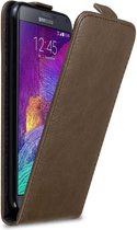 Cadorabo Hoesje voor Samsung Galaxy NOTE 4 in KOFFIE BRUIN - Beschermhoes in flip design Case Cover met magnetische sluiting