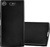 Coque Cadorabo pour Sony Xperia XZ1 COMPACT en NOIR MÉTALLIQUE - Coque de protection en silicone TPU souple