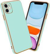 Coque Cadorabo pour Apple iPhone 11 en vert menthe brillant - Or - Coque de protection en silicone TPU souple et avec protection pour appareil photo