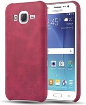 Cadorabo Hoesje geschikt voor Samsung Galaxy J5 2015 in VINTAGE ROOD - Hard Case Cover beschermhoes van imitatieleer