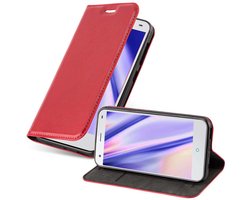 Cadorabo Hoesje geschikt voor ZTE Blade S6 in APPEL ROOD - Beschermhoes met magnetische sluiting, standfunctie en kaartvakje Book Case Cover Etui