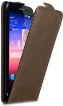 Cadorabo Hoesje voor Huawei ASCEND P7 in KOFFIE BRUIN - Beschermhoes in flip design Case Cover met magnetische sluiting