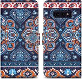 Cadorabo Hoesje voor Samsung Galaxy S10e - Design Blauwe Mandala No. 1 - Beschermhoes Case Cover met magnetische sluiting, standaardfunctie en kaartvakje