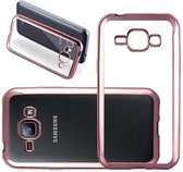 Cadorabo Hoesje voor Samsung Galaxy J1 2015 in CHROOM ROSE GOUD - Beschermhoes gemaakt van flexibel TPU Case Cover silicone