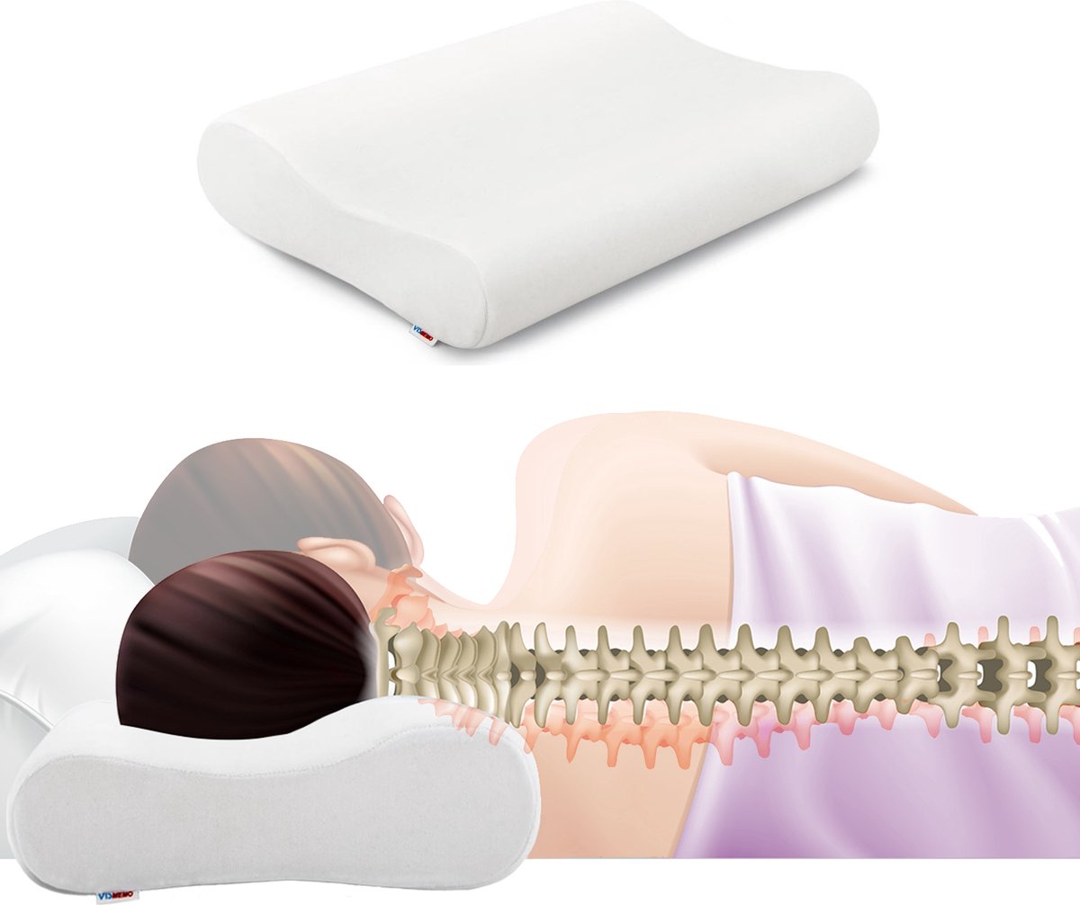 Reh4Clinic - Orthopedisch hoofdkussen met memory foam - Formaat: Standaard: 50 x 32 x 11 cm