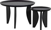 Tables d' Tables d'appoint Talons Hauts vtwonen - Bois de Manguier - Zwart - Set de 2