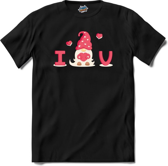 I Love You | Valentijn - Valentijnsdag - Cadeau - Kado - T-Shirt - Unisex - Zwart - Maat S