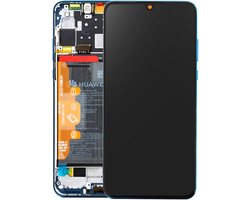 Huawei, Volledig Display Geschikt voor Huawei P30 Lite LCD Scherm en Touchscreen inclusief Batterij 3340 mAh, Blauw