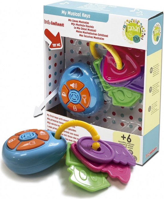 Sleutelbos voor Kinderen - Tachan - Speelgoed Autosleutels met Geluid - Baby  - Multicolour | bol.com