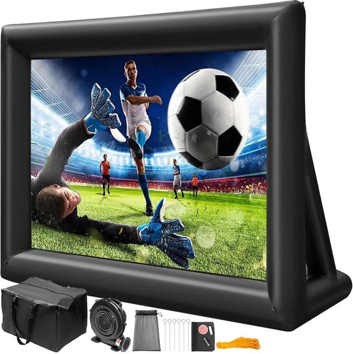 Opblaasbaar Projectiescherm Met Pomp | Beamer scherm | Projector | TV | Screen | Home Cinema | Goal Voetbal | Camping