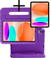 Hoesje Geschikt voor iPad 2022 Hoesje Kinderhoes Shockproof Hoes Kids Case Met Screenprotector - Paars