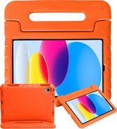 Hoes Geschikt voor iPad 2022 Hoes Kinder Hoesje Kids Case Cover Kidsproof - Hoesje Geschikt voor iPad 10 Hoesje Kinder Hoesje - Oranje