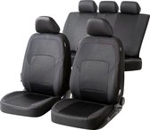 Premium Autostoelbekleding Logan met Zipper ZIPP-IT, Autostoelhoes set, 2 stoelbeschermer voor voorstoel, 1 stoelbeschermer voor achterbank zwart/rood 11861