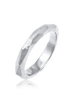 Elli PREMIUM Dames Ring Dames Koppel Vertrouwen Mat Geo Look in verguld 925 Sterling Zilver