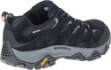 Zwarte Merrell wandelschoen met 'GORE-TEX' en 'Vibram' logo's.