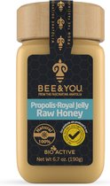 BEE&YOU Biologische Honing Mix - Propolis + Royal Jelly + Rauwe Honing - Natuurlijke Voeding & Ondersteuning van het Immuunsysteem - 190 g