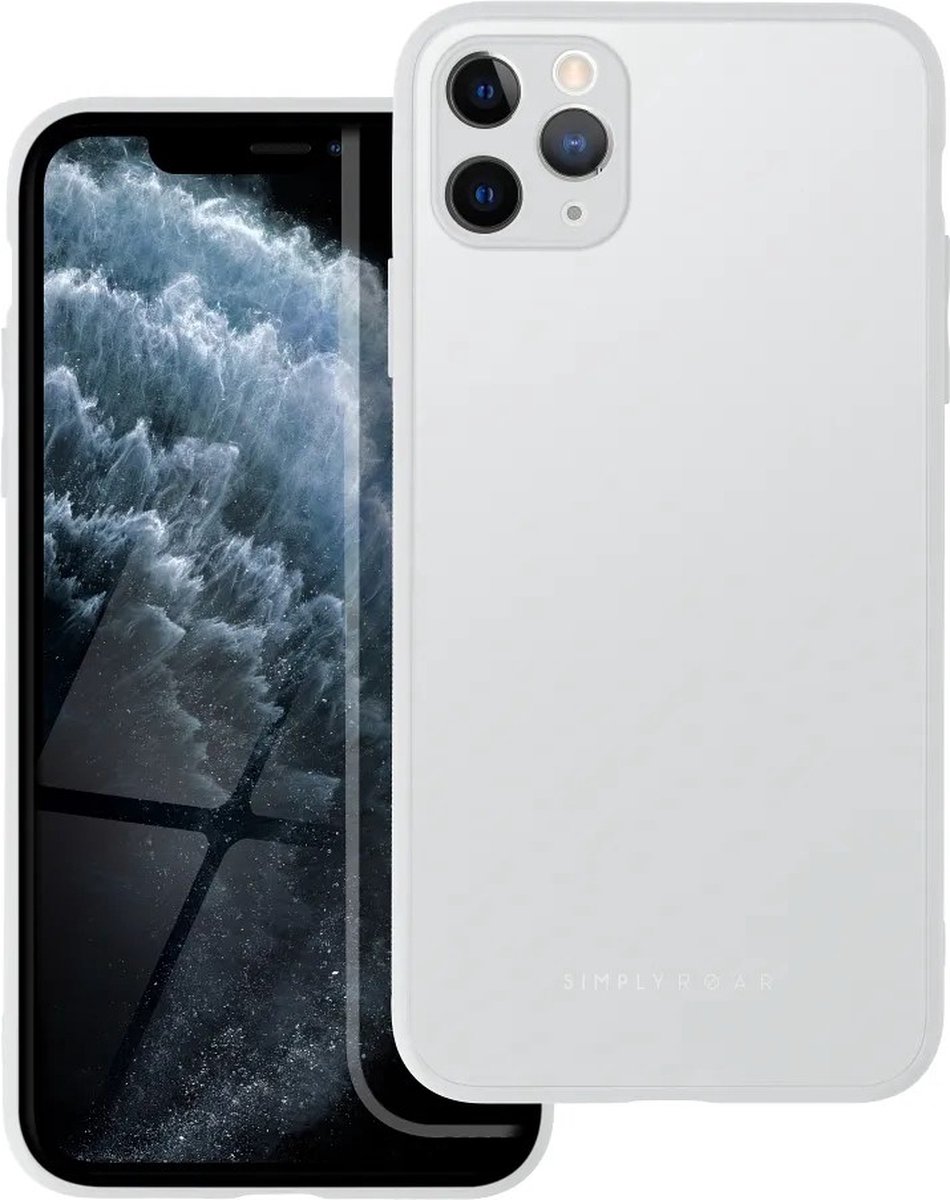 Roar Matte Glass Back Cover hoesje met Camera Protectie iPhone 11 Pro Max - Steel