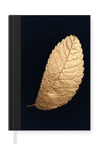 Notitieboek - Schrijfboek - Goud - Bladeren - Zwart - Planten - Luxe - Natuur - Notitieboekje klein - A5 formaat - Schrijfblok