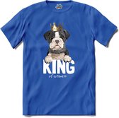 King Of Cuteness | Honden - Dogs - Hond - T-Shirt - Unisex - Royal Blue - Maat L