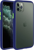 Geschikt voor Apple iPhone 11 Pro Case Achterkant Gekleurde Mat Valbestendige Contour Donkerblauw
