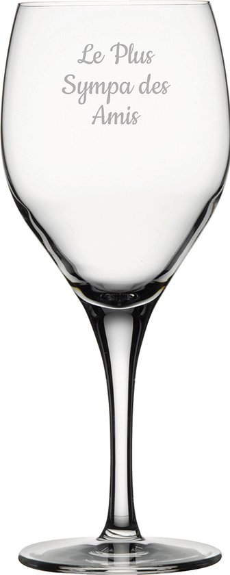 Witte wijnglas gegraveerd - 34cl - Le Plus Sympa des Amis
