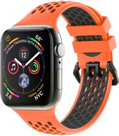 iMoshion Bandje Geschikt voor Apple Watch Bandje Series 1 / 2 / 3 / 4 / 5 / 6 / 7 / 8 / 9 / SE - 38 / 40 / 41 mm - iMoshion Sport band buckle - Oranje