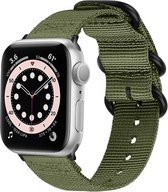 iMoshion Bandje Geschikt voor Apple Watch Bandje Series 1 / 2 / 3 / 4 / 5 / 6 / 7 / 8 / 9 / SE - 38 / 40 / 41 mm - iMoshion Nylon band - Groen
