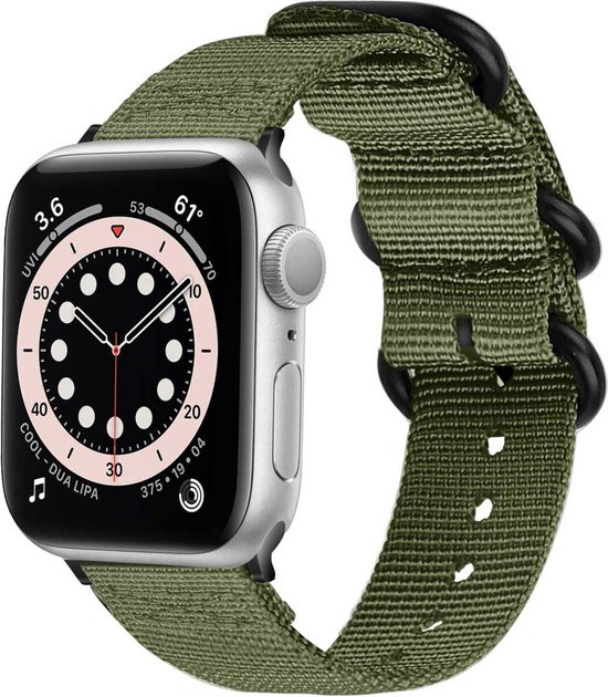 Apple Watch Series 1/2/3/4/5/6/7/8 / SE - Bracelet 38/40/41 - iMoshion  Nylon - Vert clair | bol