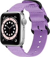 iMoshion Bandje Geschikt voor Apple Watch Bandje Series 1 / 2 / 3 / 4 / 5 / 6 / 7 / 8 / 9 / SE - 38 / 40 / 41 mm - iMoshion Nylon band - Paars