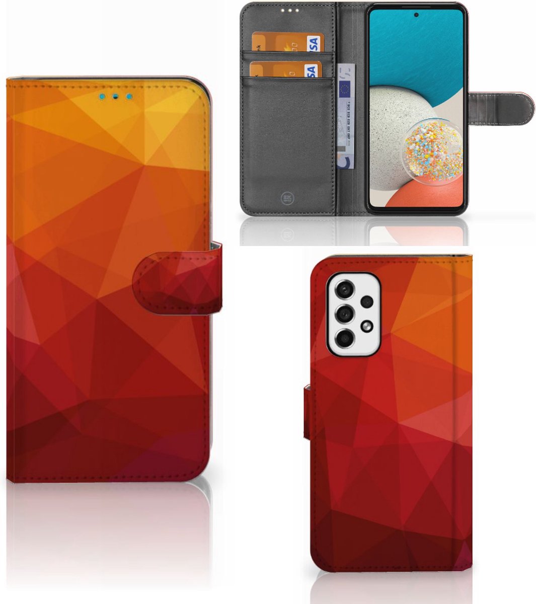 Book Case voor Samsung Galaxy A53 Polygon Red