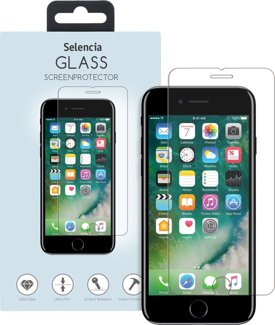 Screenprotector iPhone 8 Tempered Glass - Screenprotector iPhone SE (2020)  -... | bol.com