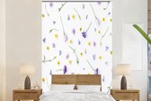 Behang - Fotobehang Bloemen - Pastel - Vintage - Breedte 225 cm x hoogte 350 cm