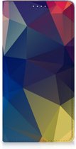 Bookcase Geschikt voor Samsung Galaxy A54 Telefoon Hoesje Polygon Dark