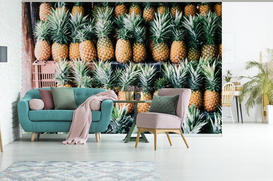 Behang - Fotobehang Ananas - Fruit - Mexico - Breedte 390 cm x hoogte 260 cm