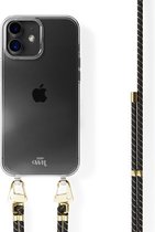 xoxo Wildhearts siliconen hoesje - Geschikt voor iPhone 11 - Gold Goddess - Telefoonhoesje - Hoesje met koord - Telefoonkoord - Zwart - Goud - Transparant hoesje