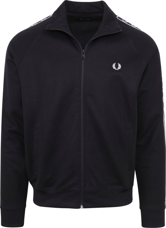 Fred Perry - Taped Track Jacket Carbon Donkerblauw - Heren - Maat XXL - Modern-fit