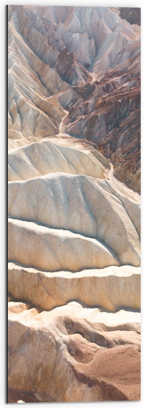 Dibond - Bovenaanzicht van Landschap in Death Valley, Californië - 30x90 cm Foto op Aluminium (Wanddecoratie van metaal)