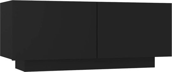 vidaXL - Tv-meubel - 100x35x40 - cm - bewerkt - hout - zwart