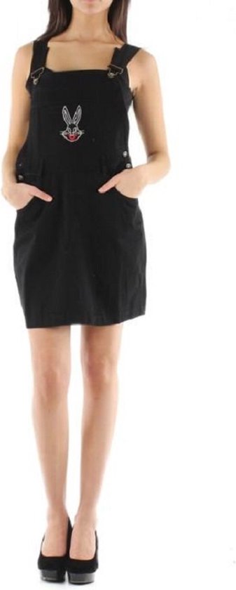 Jean Salopette avec lapin pour femme - noir - taille S