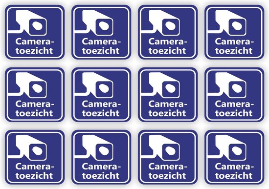 Camera toezicht stickers 12 stuks