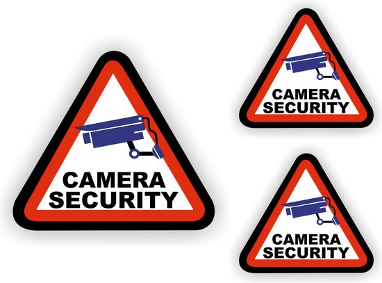 Camera Security sticker set 3 stuks