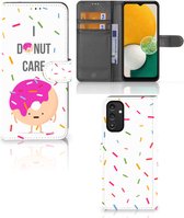 Smartphone Hoesje Geschikt voor Samsung Galaxy A14 5G Bookcase met Quotes Donut Cadeautjes voor Meisjes