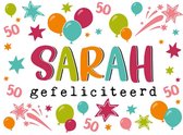 Wenskaart Sarah gefeliciteerd 50