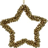 Kersthangers - Ornament Bells Star Metal Gold 16cm