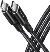 Axagon BUCM-CM20AB cable USB-C <-> USB-C 2.0, 2m, PD 60W, 3A, ALU, braid, Black