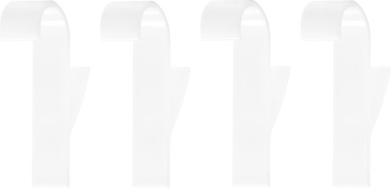 QUVIO Handdoekhouder voor radiator - Set van 4 - Handdoekhaak - Ophanghaken - Radiator haak - Badkamerhaakjes - Handdoekhaakjes - Plastic - Wit - 6,5 x 2,5 x 10 cm
